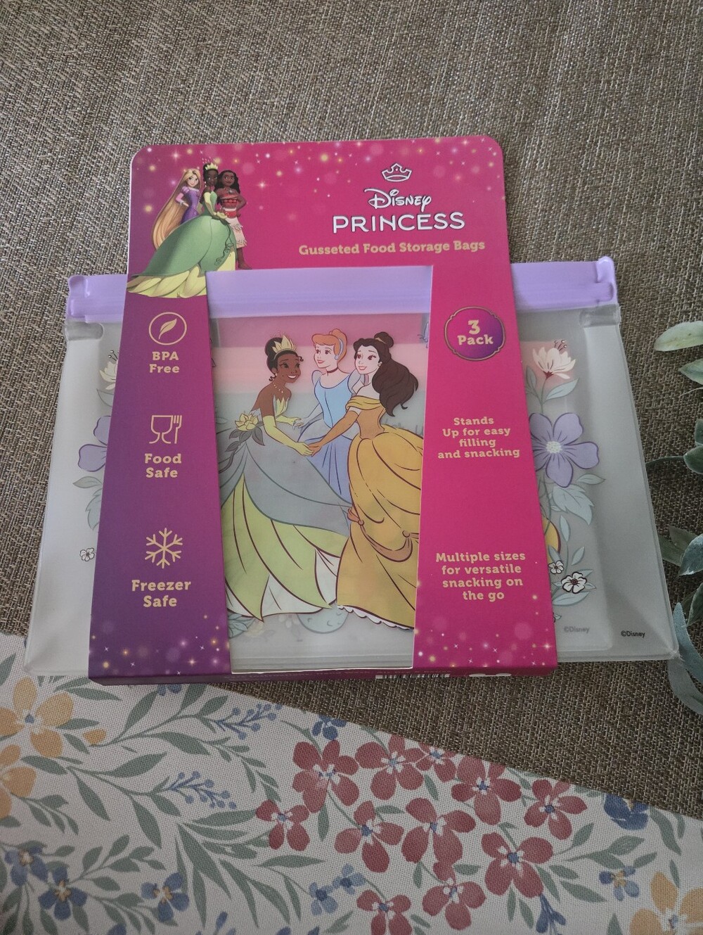 Disney  Reusable Snack Bags - Pink and Purple Accents